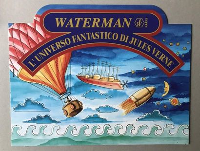 WATERMAN & JULES VERNE et 6 reproductions WATERMAN.”L’universo Fantastico di Jules...