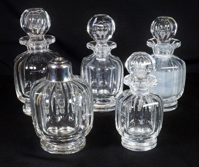 BACCARAT Toilet trim consisting of four bottles and a spray bottle, Malmaison Petits...