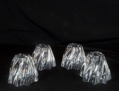 BACCARAT 2 pairs of candle holders. H 8 cm