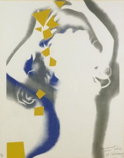 Jean-Pierre SCHECROUN (XXème). Femme dansant, 1970. Tirage offset et rehauts au pochoir...