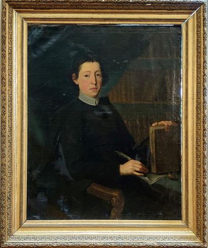 ECOLE FRANCAISE début XIXème Portrait d'homme Huile sur toile (restaurations et petits...