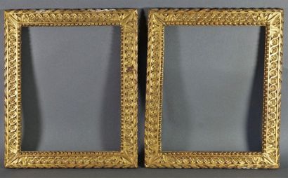 null Lot of gilded wood frames carved some 18th century chopsticks. Dimensions :...