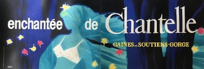 ERIC ENCHANTÉE de CHANTELLE. “Gaines et Soutiens-gorge” Imp.Lalande - 34 x 98 cm...