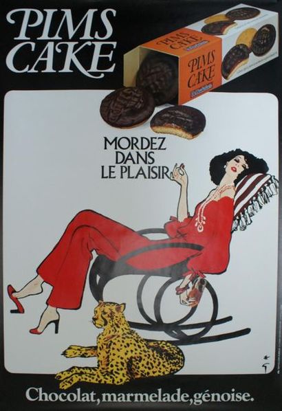 GRUAU René (1909-2004) PIMS CAKE.circa 1975-1980 Printing Ets Saint-Martin (offset)...