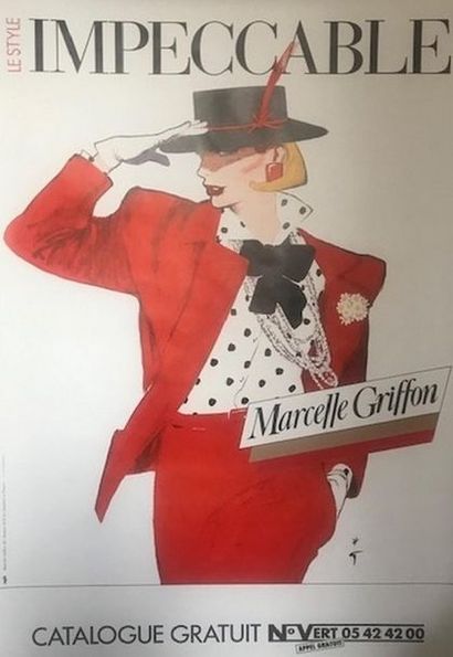 GRUAU René (1909-2004) (2 posters) MARCELLE GRIFFON "POUR CELLES QUI AIMENT LES ROBES"...