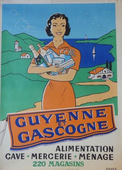 HARAMBURE & Anonyme (2 affiches) GUYENNE et GASCOGNE.”220 magasins”2 affiches - Editions...