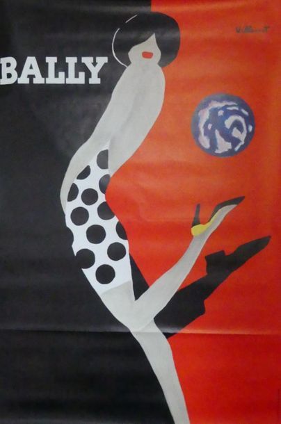 VILLEMOT Bernard (1911-1990) BALLY- FEMME AU BALLON. Vers 1988 Imprimerie A.Karcher,...