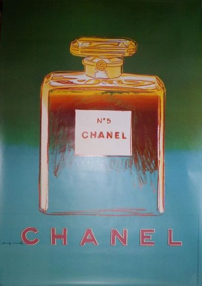 WARHOL Andy (d’après) CHANEL N° 5.Vers 1997 Affiche d’après une sérigraphie de Andy...