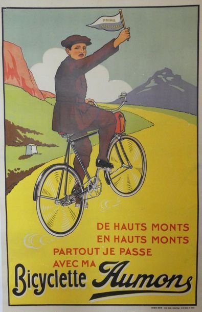 ANONYME. BICYCLETTE AUMONS.”PARTOUT JE PASSE” Imprimerie Moderne, Nantes - 120 x...