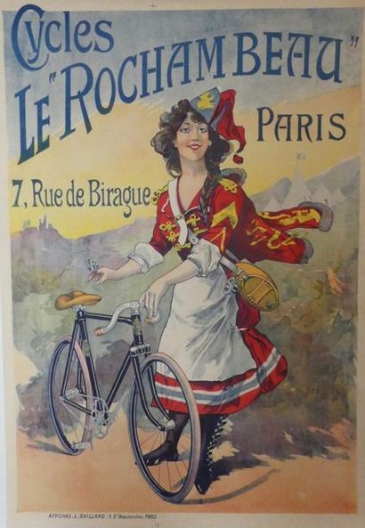ANONYME CYCLES LE “ROCHAMBEAU” Affiches Gaillard, Paris - 127 x 88 cm - Entoilage...