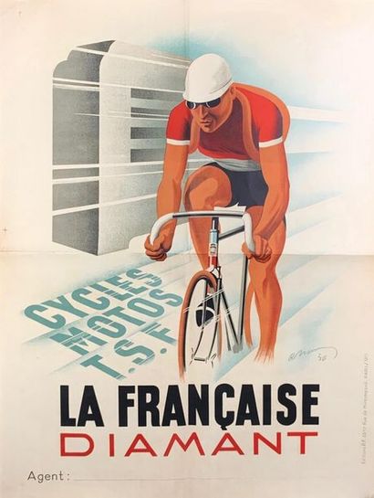 DIVERS (1 affiche et 2 affichettes) LA FRANçAISE DIAMANT- PLUDOCTANE et FREIN GLORIA...