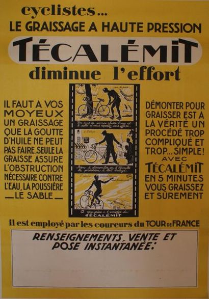 DIVERS (2 affiches) TECALÉMIT"DIMINUS L'ÉFFORT" & CAZENEUVE"VÉLOS GRATUITS" Imp....