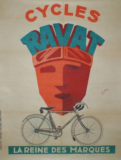 FAVRE Georges (XXe) CYCLES RAVAT.”LA REINE DES MARQUES” Création Affiches Gaillard,...