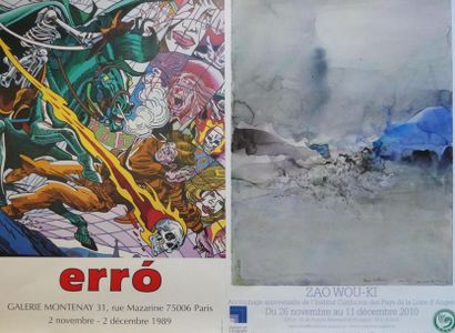 DIVERS (14 affiches et affichettes) ERRO- PICASSO- GOETZ -HOCKNEY-TOBIASSE- ZAO WOU-KI...