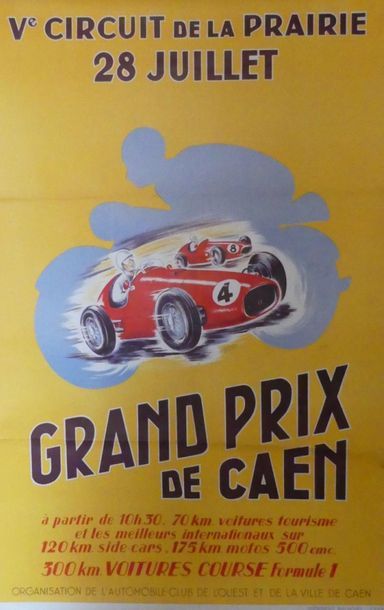 HERVIEU P. GRAND PRIX DE CAEN.”Ve CIRCUIT de la PRAIRIE”. 28 juillet 1957 Imprimerie...