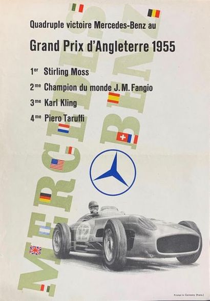 STANKOWSKI Anton (non signé) Grand prix d’Angleterre.”Quadruple victoire MERCEDES-BENZ”.1955...