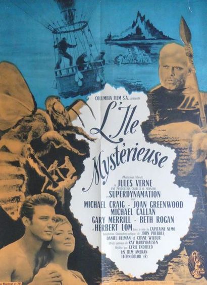 null L’ÎLE MYSTÉRIEUSE ( 4 affiches et documents)Columbia Film présente L’ÎLE MYSTÉRIEUSE....