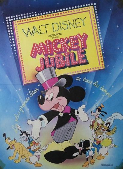 null WALT DISNEY (4 placards) CENTER - THE UNBELIEVABLE HIKEY - MICKEY JUBILEE and...