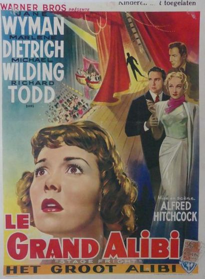 HITCHCOCK ALFRED Warner BROS présente LE GRAND ALIBI. Film avec Marlène Dietrich...