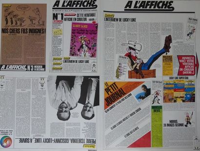 DIVERS (5 Affiches) LUCKY LUKE ( “A L’AFFICHE” au verso) - BECASSINE- LOCATEL - LEGO...