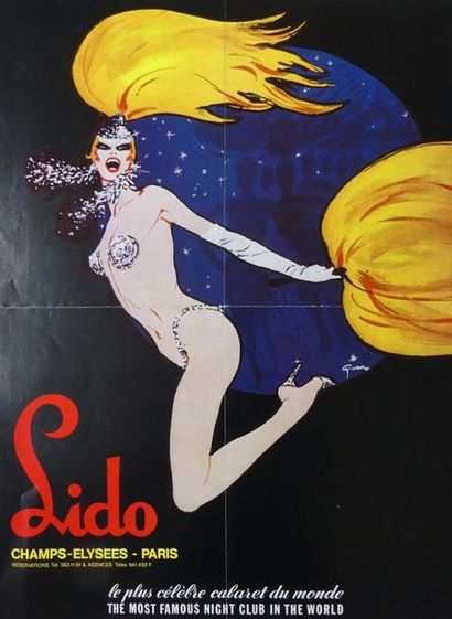 GRUAU René (1909-2004) (3 affichettes) LIDO.”PANACHE” - “C’EST MAGIQUE !” et “LIDO”...
