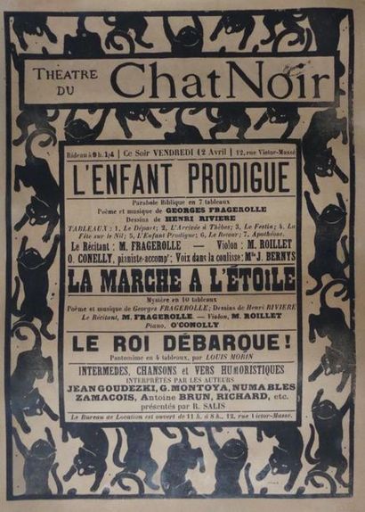 Henri RIVIERE (1864-1951) THÉÂTRE DU CHAT NOIR.”L’ENFANT PRODIGUE”. Vers 1895 Sans...