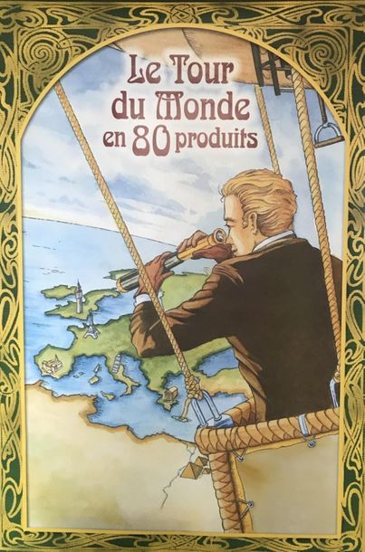 Jules VERNE (3 posters) LE TOUR DU MONDE EN 80 PRODUITS - LE TOUR DU MONDE en 80...