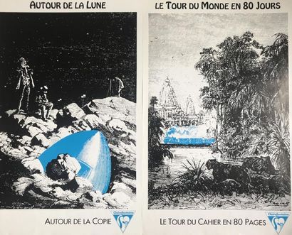 Jules VERNE (7 affichettes) BANDE DESSINÉE, AMIENS (2) - CLAIREFONTAINE (4) - DELTA...