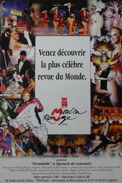 MOULIN ROUGE et PARADIS LATIN (5 affiches et affichettes et documents) 5 affiches...