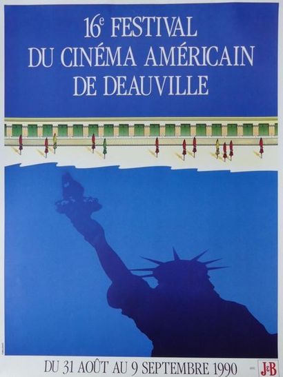 CINÉMA AMÉRICAIN (4 affichettes) FESTIVAL DU CINEMA AMÉRICAIN de DEAUVILLE. 1986,...