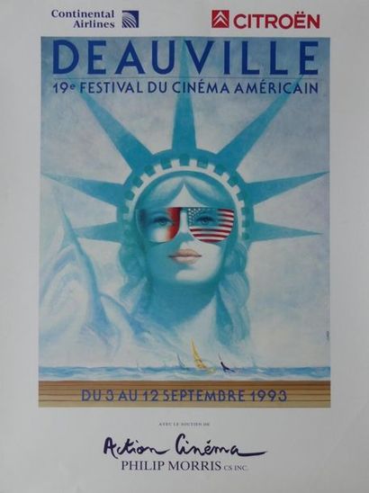CINÉMA AMÉRICAIN (4 affichettes) FESTIVAL DU CINEMA AMÉRICAIN de DEAUVILLE. 1986,...