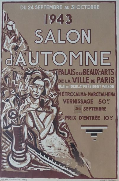 null SALON D’AUTOMNE (2 affichettes) PALAIS des BEAUX-ARTS de la ville de Paris.1942...