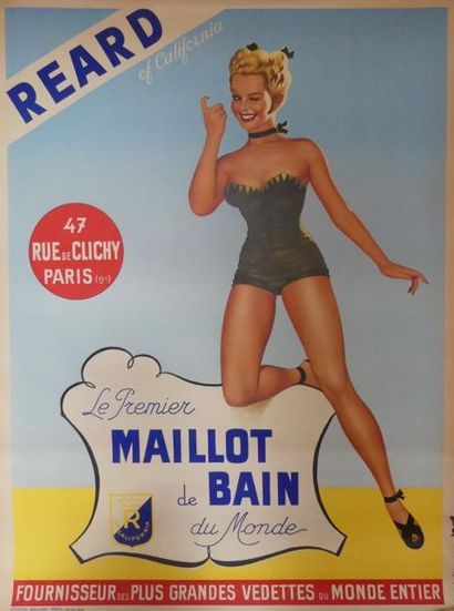 ANONYME REARD OF CALIFORNIA. “LE PREMIER MAILLOT DE BAIN DU MONDE”. Vers 1950 Affiches...