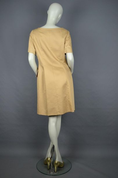 CHRISTIAN DIOR Dress from the Maison CHRISTIAN DIOR Boutique. Leather yokes, press...