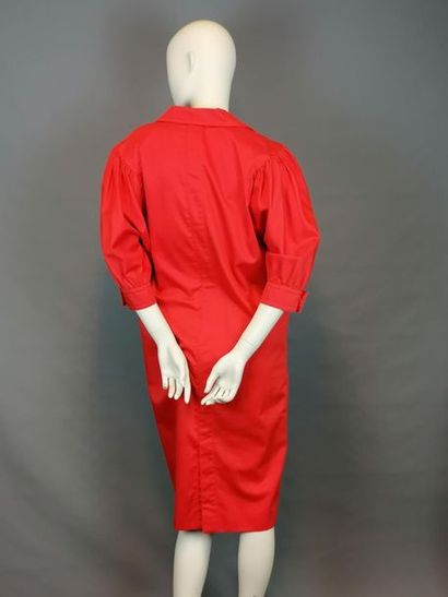 PISANTI Robe rouge de chez PISANTI des années 80 en coton, des années 80, en très...