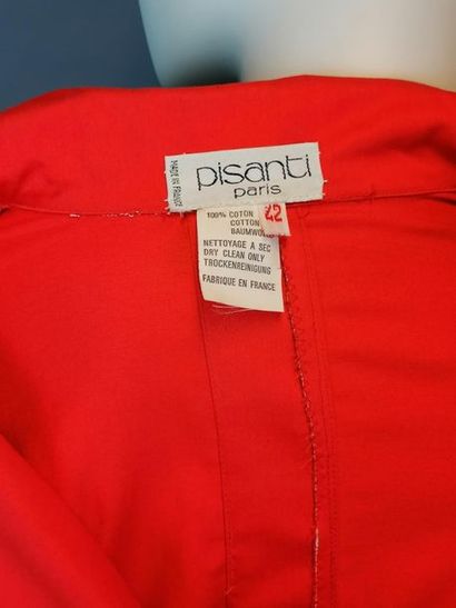 PISANTI Robe rouge de chez PISANTI des années 80 en coton, des années 80, en très...