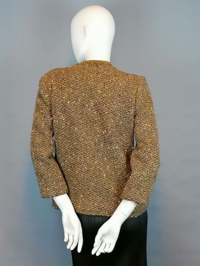 MODE VINTAGE Veste de couturière de quartier, des années 70, tweed laine , gros boutons...