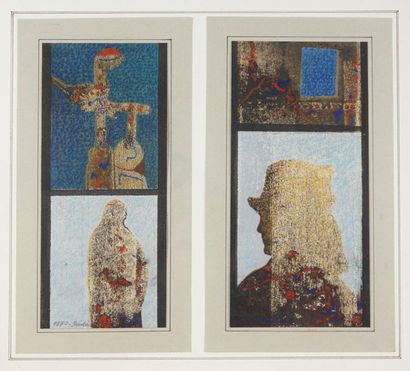 Joseph KADAR "Duality" silkscreen print Paris 1970, signed (framed). Titled and dated...