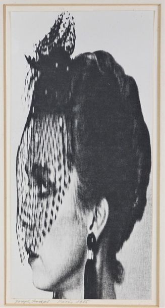 Joseph KADAR sans titre - femme avec voilette Sérigraphie Paris 1985, signée, sous...