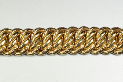 null Bracelet en or jaune 18K (750/oo) à maille Américaine. Longueur : 19 cm. Poids...