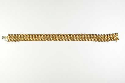 null Bracelet en or jaune 18K (750/oo) à maille Américaine. Longueur : 19 cm. Poids...