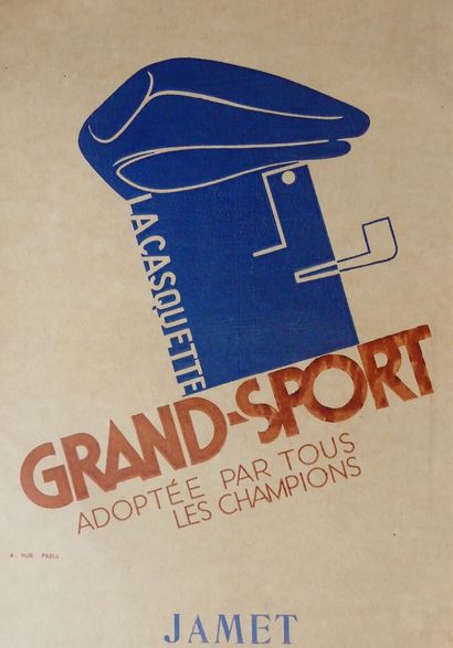 ANONYME (d’après CASSANDRE) LA CASQUETTE GRAND-SPORT. « Adoptée par tous les champions...