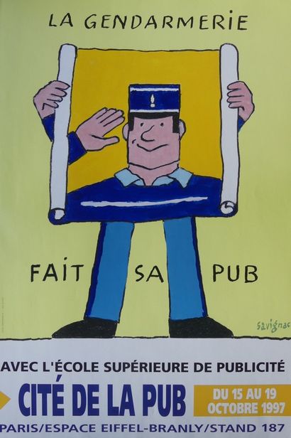 SAVIGNAC Raymond (1907-2002) (3 affichettes) LA GENDARMERIE. Vers 1995 Ministère...