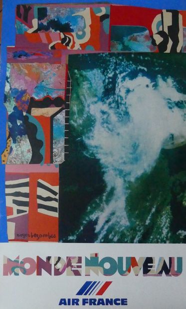 BEZOMBES Roger (1913-1994) (3 affiches) AIR FRANCE. « CIEL »-«MONDE NOUVEAU » et...