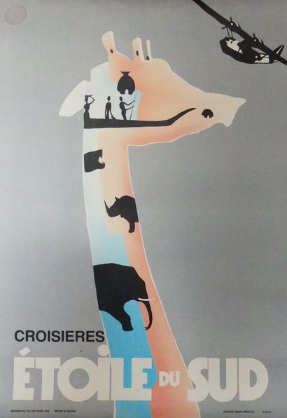 PEIGNOT & BERNY CROISIÈRES ETOILES DU SUD. Vers 1969 Imprimerie Feltin, Paris – Agence...