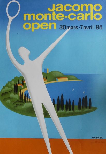 DIVERS (4 affiches et affichettes) FIX-MASSEAU. « Jacomo-Monte-Carlo »(1985) - COCA-COLA.«...