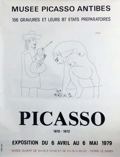PICASSO (d’après) (3 affiches) LA FEMME BLEUE (1953) –WOMEN WITH FLOWERED HAT (1951)-...