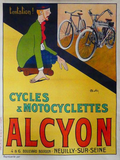 DUPIN Martin 
CYCLES & MOTOCYCLETTES ALCYON. «TENTATION ! » Imprimerie & Publicité...