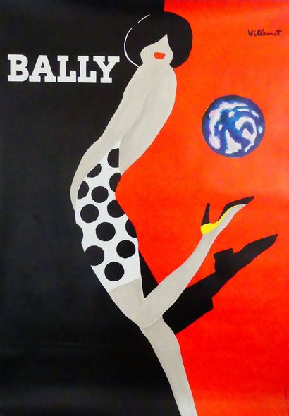 VILLEMOT Bernard (1911-1990) BALLY-FEMME AU BALLON. Vers 1988 Imprimerie A. Karcher,...