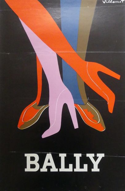 VILLEMOT Bernard (1911-1990) (2 affichettes) 
BALLY. Vers 1971 et 1979 Imprimerie...